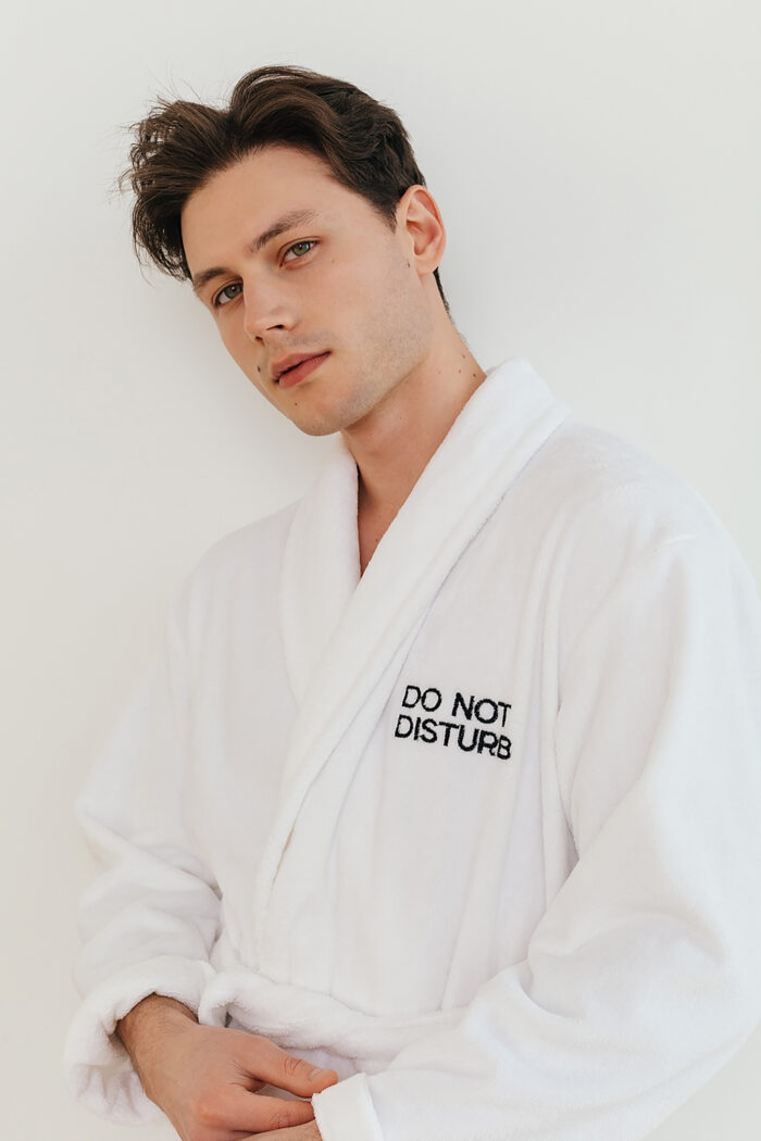 Халат чоловічий велюровий DO NOT DISTURB Фото 3. Халат чоловічий велюровий DO NOT DISTURB. Купити в mooimi Україна
