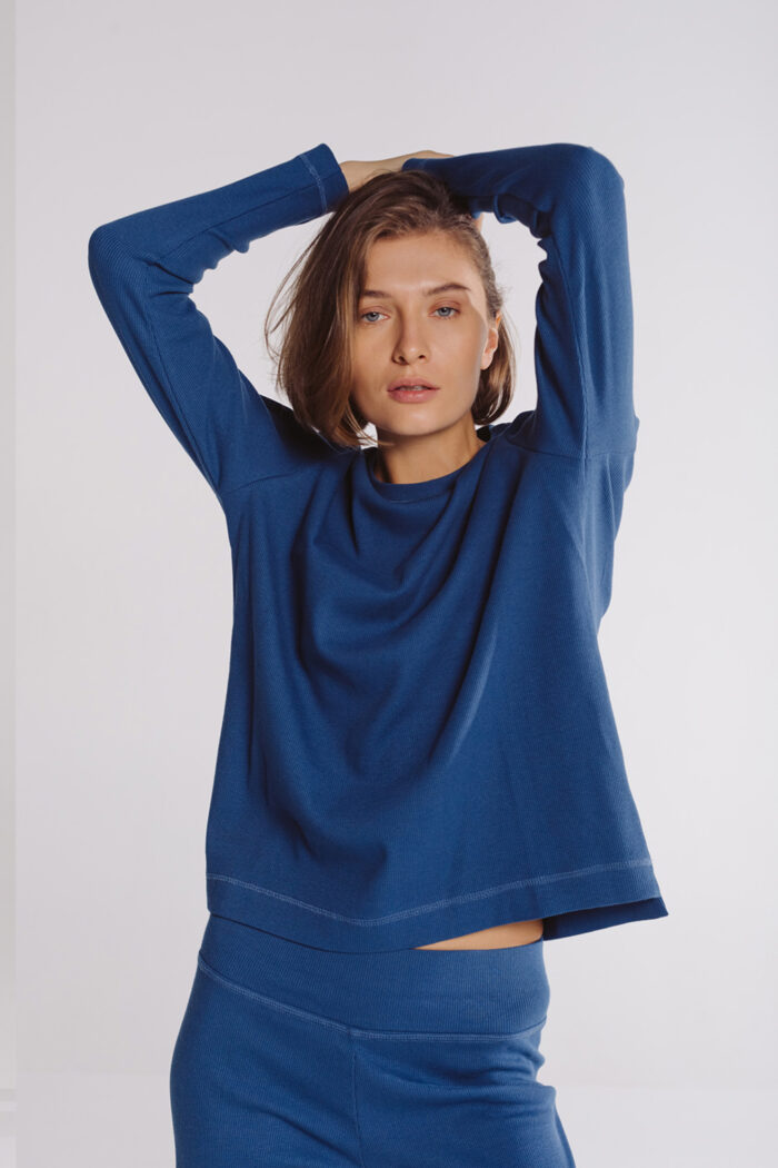 Піжамний комплект Ribbing Blue Фото 3. Піжамний комплект Ribbing Blue. Купити в mooimi Україна
