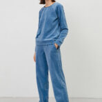 Фото 1. Піжамний комплект Velour Blue. Купити в mooimi Україна